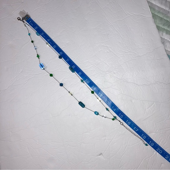 Lia Sophia Blue Beaded Two Strand Necklace 15" - Picture 7 of 7